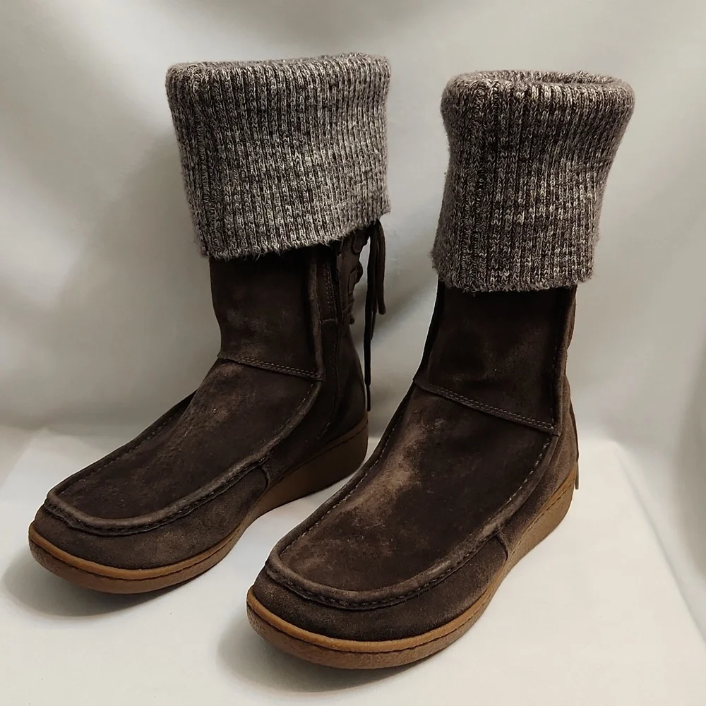 The North Face Alana Mid Knit Suede Fold-over Winter Boots (W Size 7)